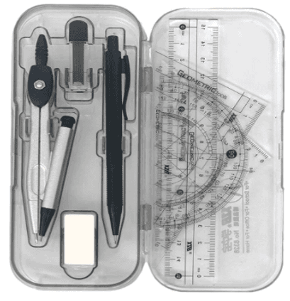 Geometry drawing compass ruler student stationery set