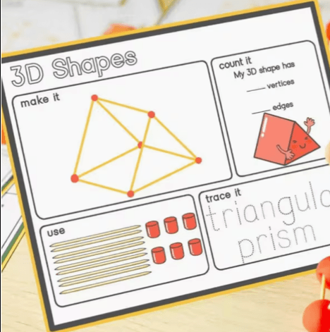 3D Shapes Learning Cards
